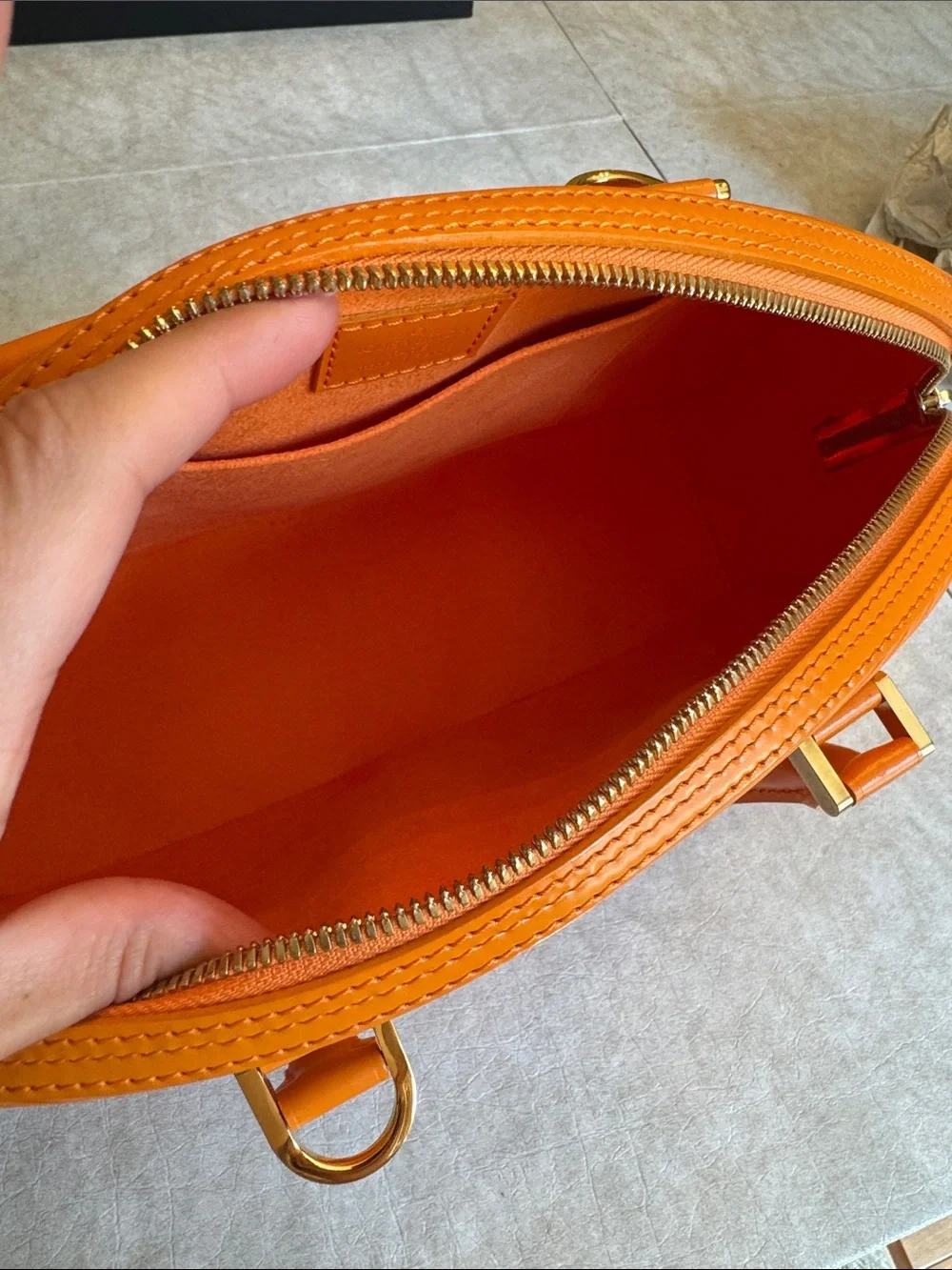 Louis Vuitton Orange Leather Satchel